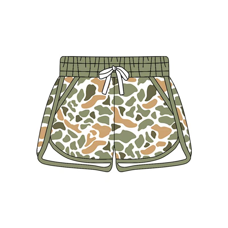Preorder (moq 5)Baby Girls Southern Orange Camo Pockets Shorts Bottom