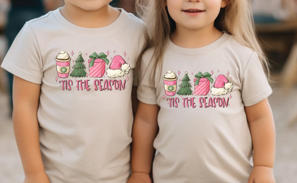 Baby Kids Christmas Season Tree Short Sleeve Tee Shirts Tops Preorder(moq 5)