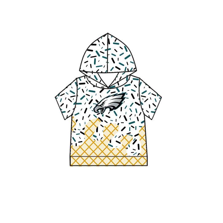 Preorder (moq 5)Baby Boys Drip Sprinkles Philadelphia Eagles Team Short Sleeves Hoodies Top