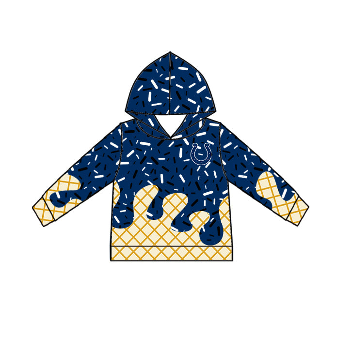 Preorder (moq 5)Baby Boys Navy Drip Sprinkles Indianapolis Colts Team Long Sleeves Hoodies Top