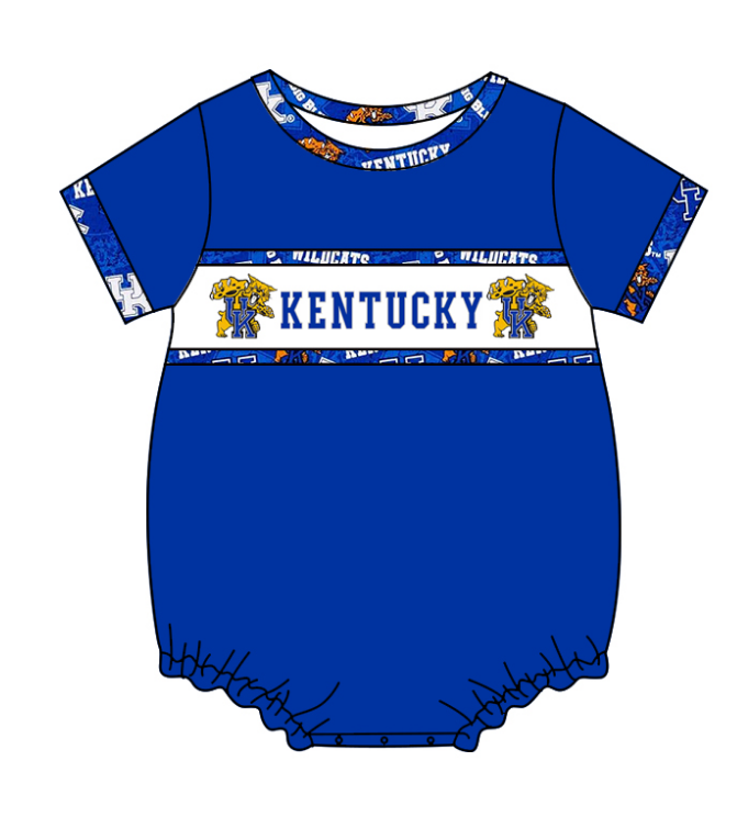 Preorder(moq 5)Baby Infant Boys Kentucky Tiger Team Purple Sleepers Rompers