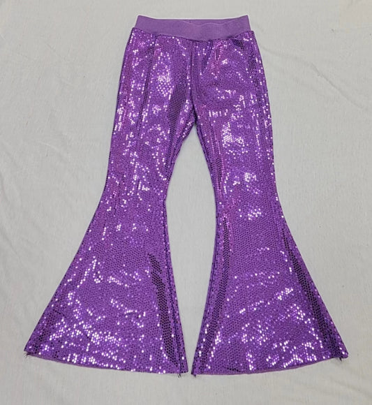 Baby Girls Sequin Purple Bell Bottom Pants