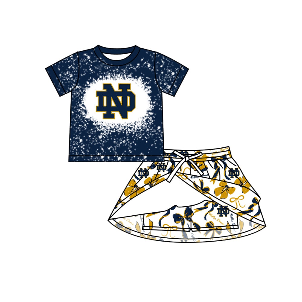 Preorder (moq 5)Baby Girls ND skort Team Sleeveless Top Skort Sets