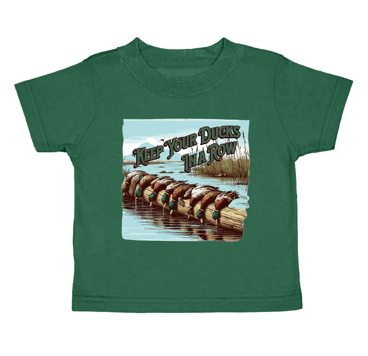 Baby Boys Green Ducks In A Row Short Sleeve Tee Shirts Tops preorder (moq 5)