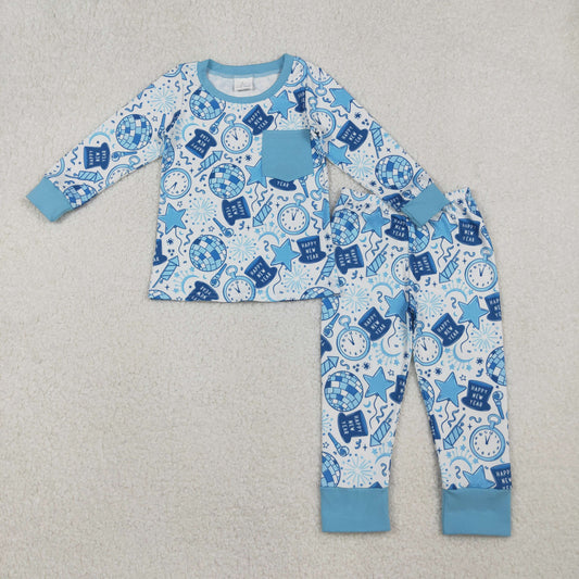 Sibling Baby Boys Girls Happy New Year Pant Pajamas Sets