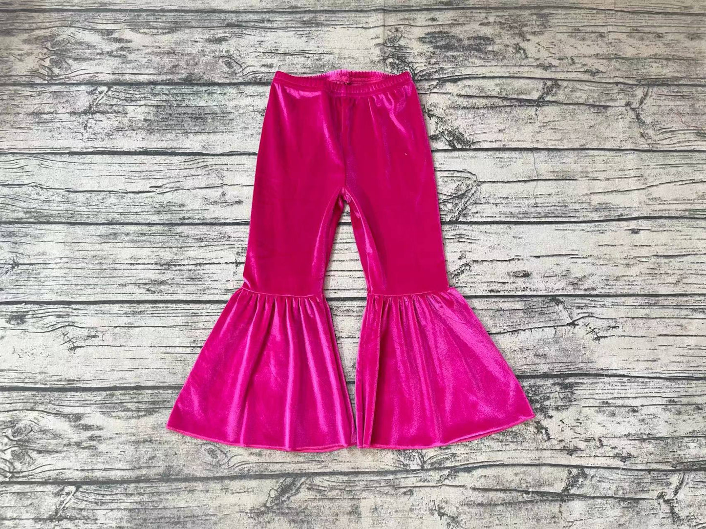 Baby Girls Hotpink Velvet Bell Pants
