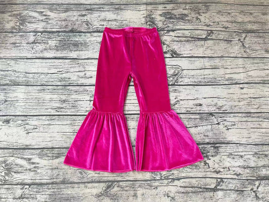 Baby Girls Hotpink Velvet Bell Pants