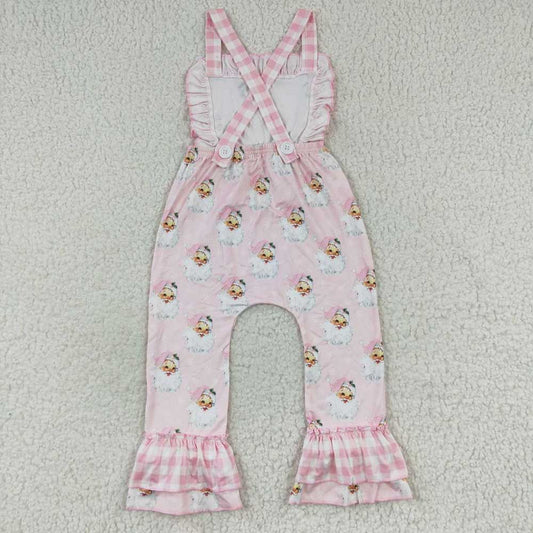 Baby girls Christmas pink santa jumpsuits