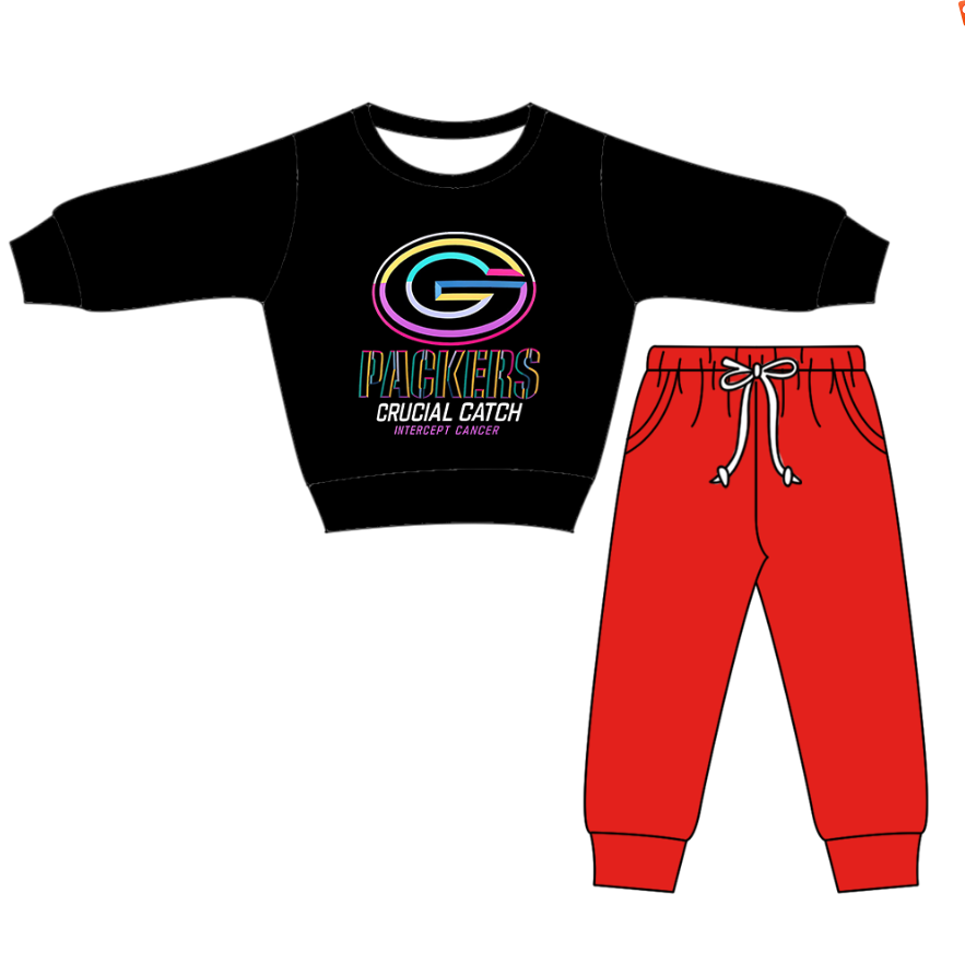 Preorder(moq 5)Baby Boys G Packers Top Pockets Jogger Pants Team Clothes Sets