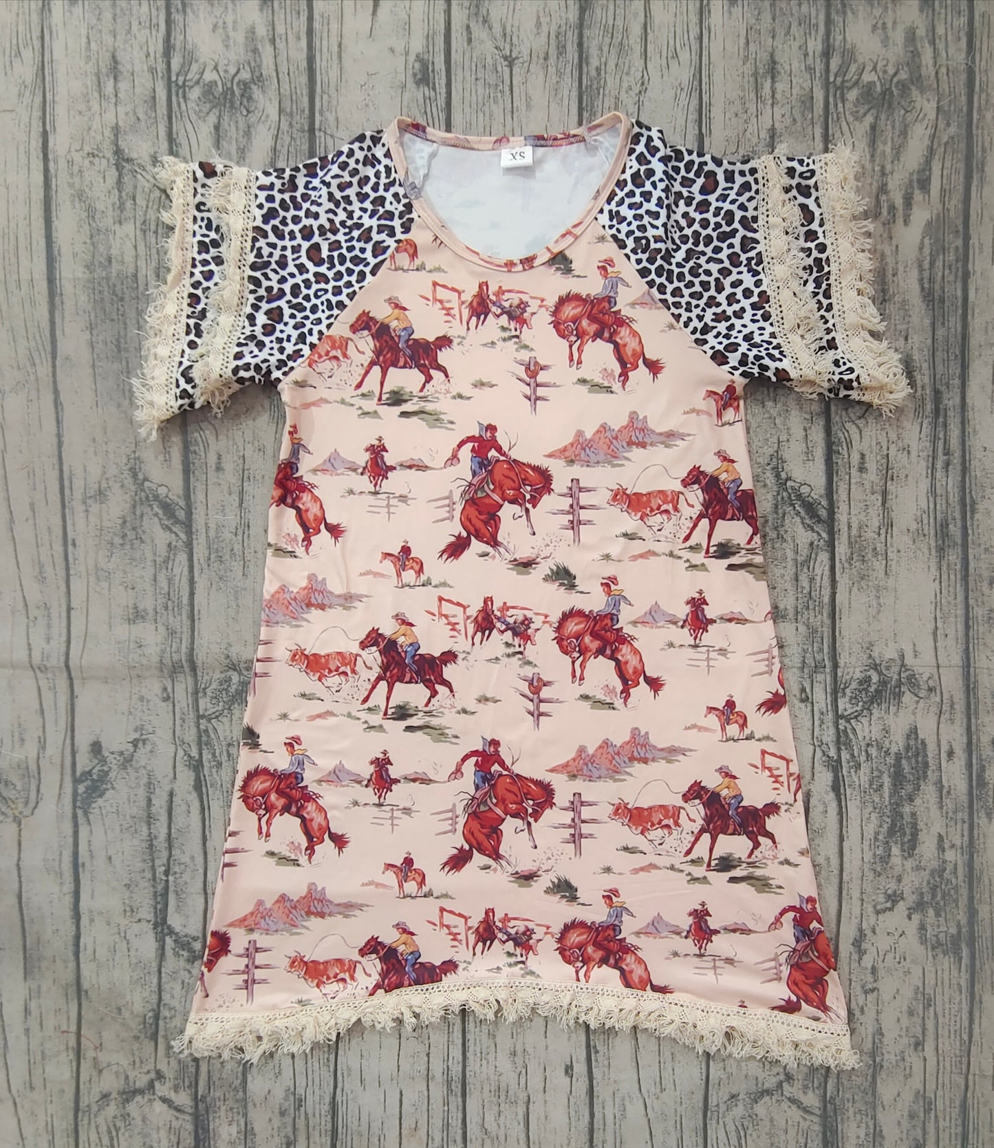 Women Adult Western V-Neck Cowboy Short Sleeve Tee Shirts Tops