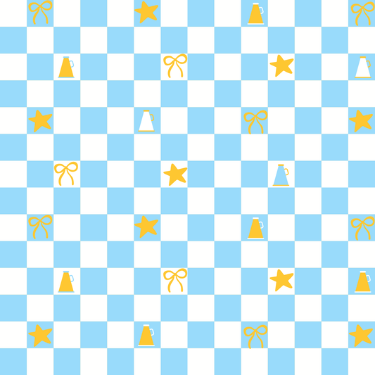 Preorder (moq 5)Baby Girls White Light Blue Checked Cheer Team Shorts Bottoms