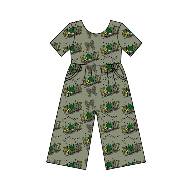 Preorder (moq 5)Baby Girls Hunting Duck Season Pockets Jumpsuits