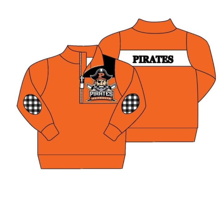 Preorder moq 5 Baby Boys Pirates Team Orange Pullovers Tops