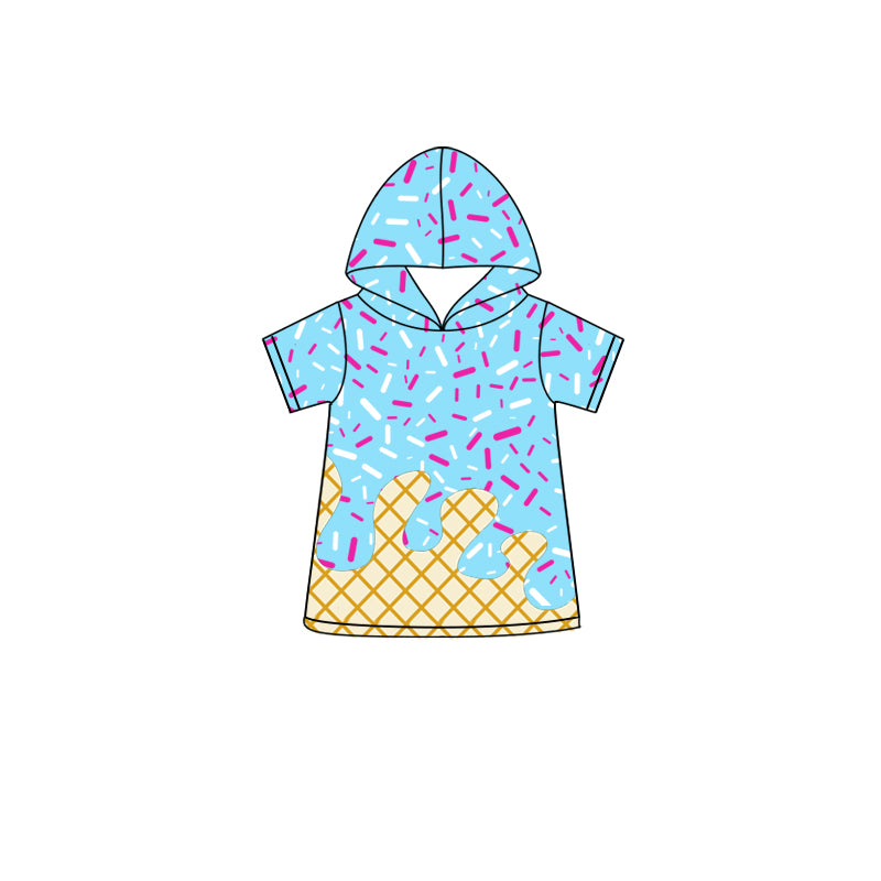 Preorder(moq 5) Baby Boys Blue Short Sleeves Team Hoodies Top