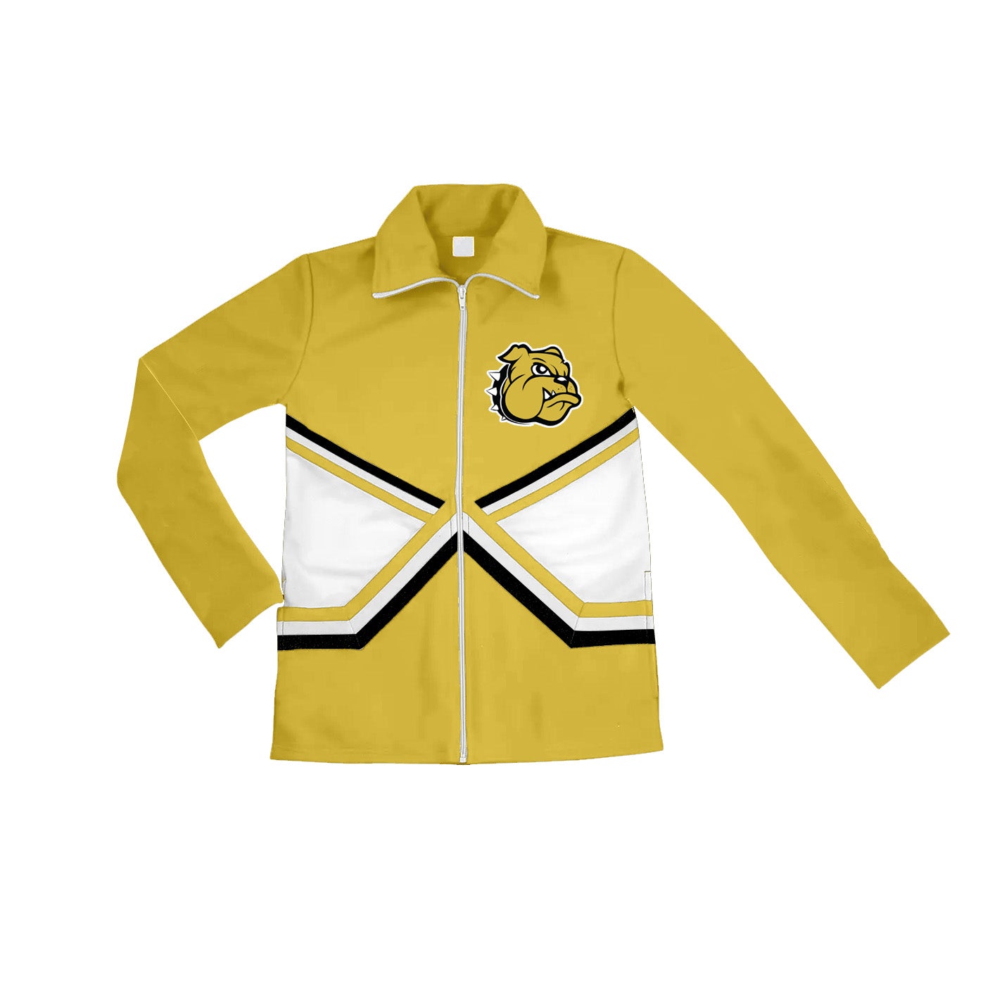 Preorder (moq 5)Baby Girls Yellow Long Sleeves Dog Print Team Zipper Jacket Top