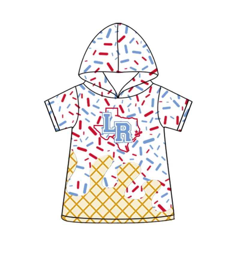Preorder (moq 5)Baby Boys Short Sleeve Colorful Sprinkles Drip Team Hoodies Top