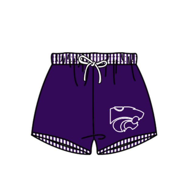 Preorder moq 5 Baby Boys Purple Leopard Team Swimming Trunks Bottom