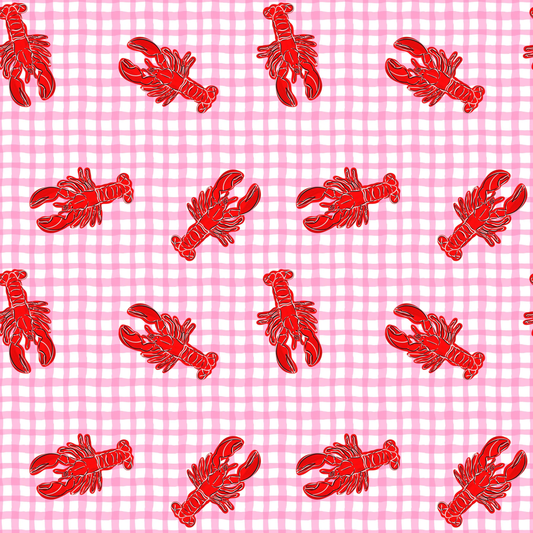 Baby Girls Pink Checked Crayfishes Zipper Rompers Preorder