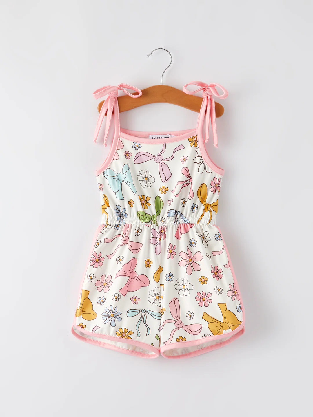 Preorder moq 5 Baby Girls Colorful Bows Straps Jumpsuits