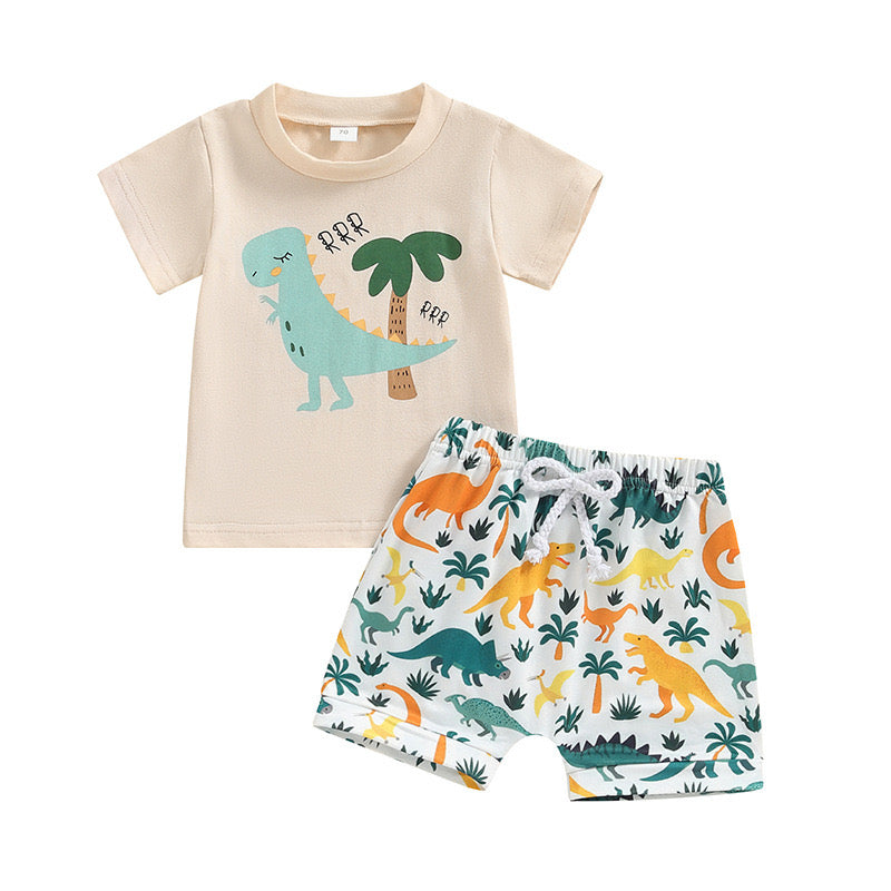 Baby Boys Dinosaur Shirt Shorts Summer Outfits Sets Preorder(moq 5)