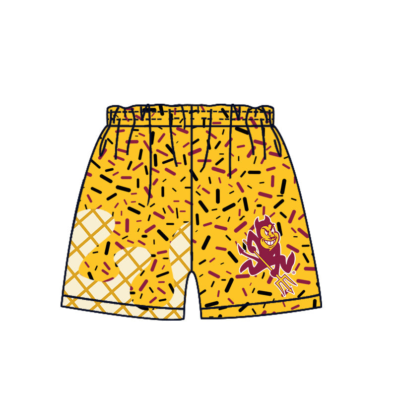 Preorder (moq 5)Baby Boys Drip Sprinkles Sun Devil Team Shorts Bottom