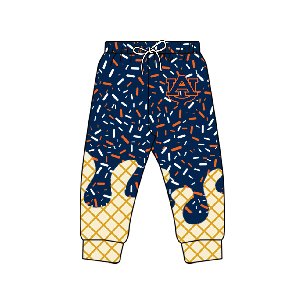 Preorder (moq 5)Baby Boys Navy Auburn Drip Sprinkles Team Jogger Pants Bottom