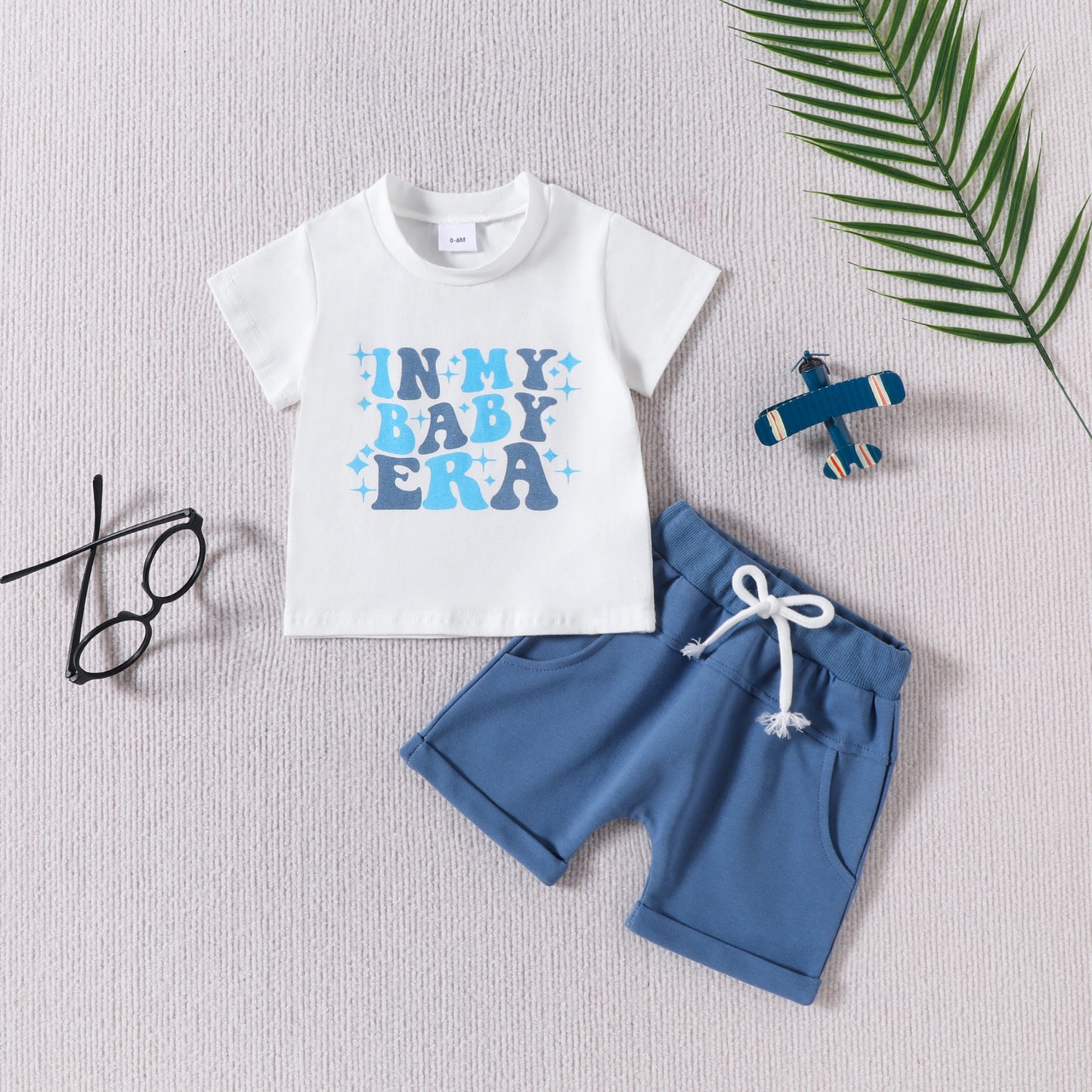 Baby Boys Era Tee Shirt Blue Shorts Clothes Sets preorder (moq 5)