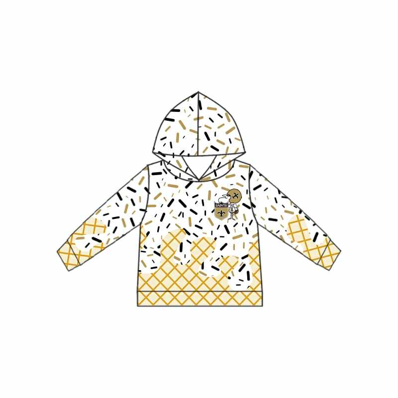 Preorder (moq 5)Baby Girls Team saints Hooded Pullovers Tops