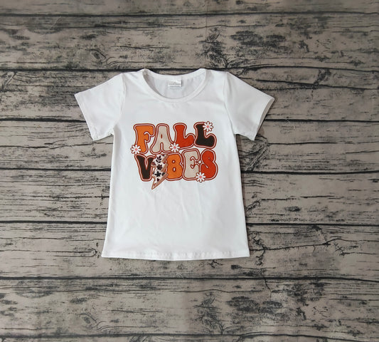 Fall Baby Fashion Girls Groovy Short Sleeve Tee Shirts Tops