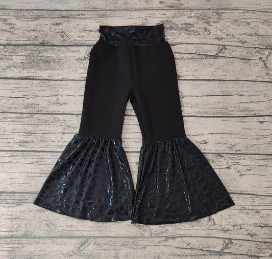 Baby Girls Black Leopard Bell Pants
