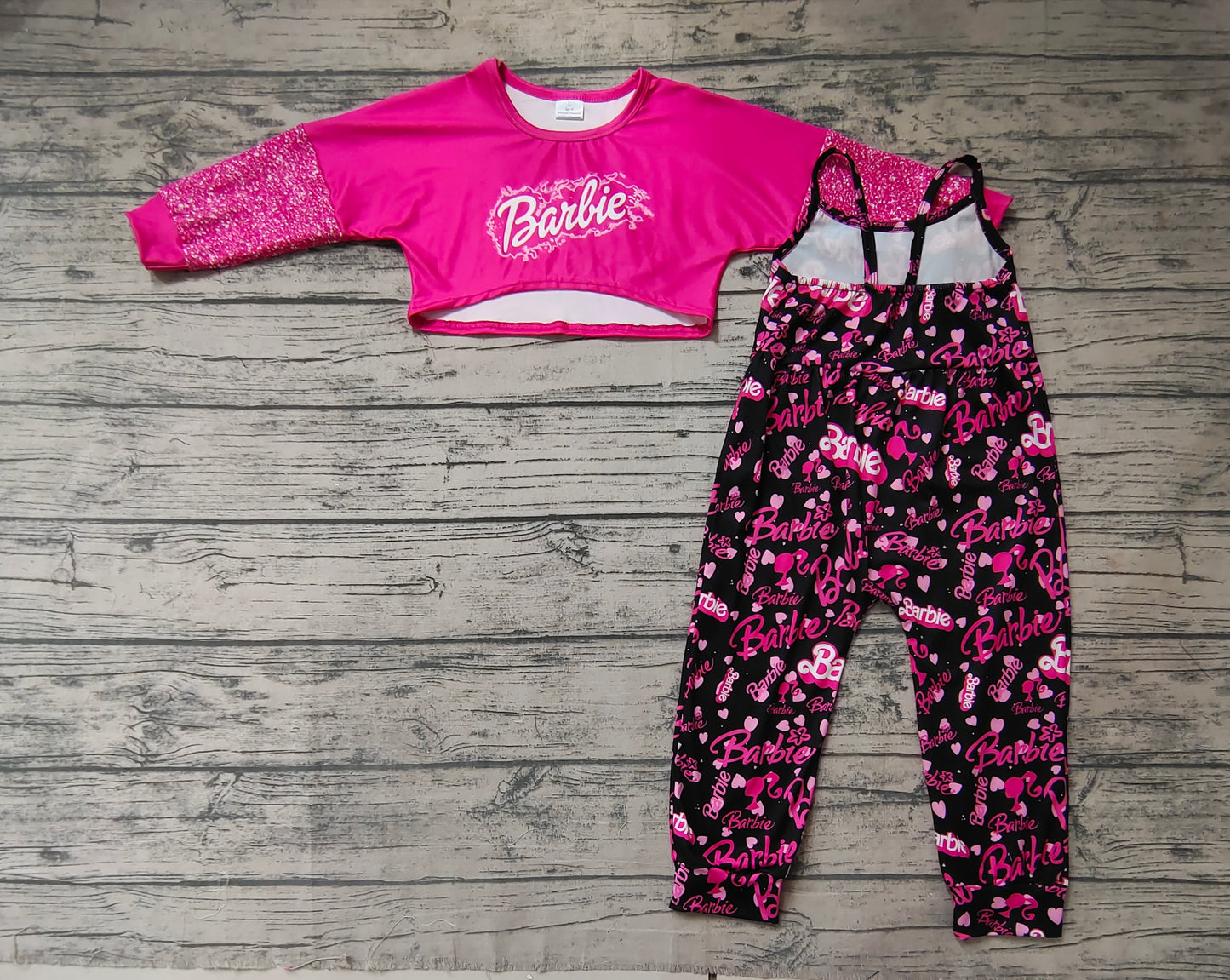 Baby Girls Bar Pink Doll 2pcs Jumpsuits Clothes Sets