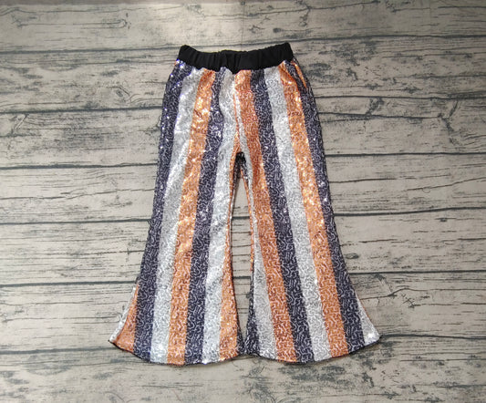 Baby Girls Black Golden Sequin Bell Bottom Pants