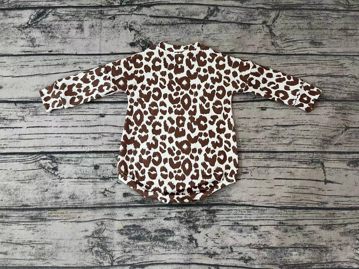 Doll Baby Girls Pink Leopard Long Sleeve Rompers