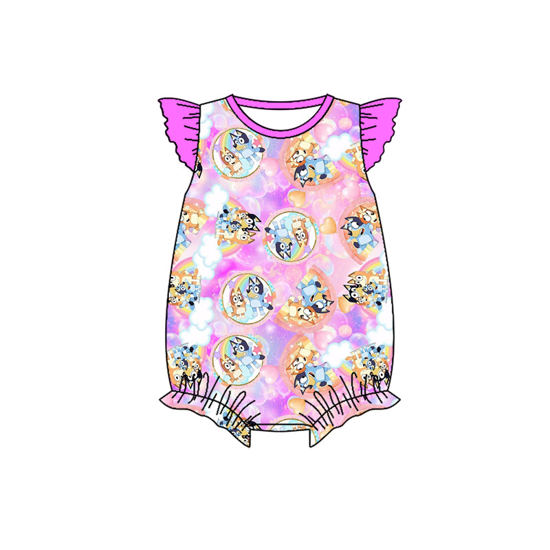Preorder(moq 5)Baby Infant Girls Tie Dye Dogs Rompers
