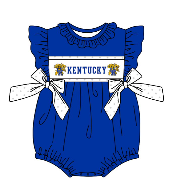 Preorder(moq 5)Baby Infant Girls Kentucky Tiger Team Purple Sleepers Rompers