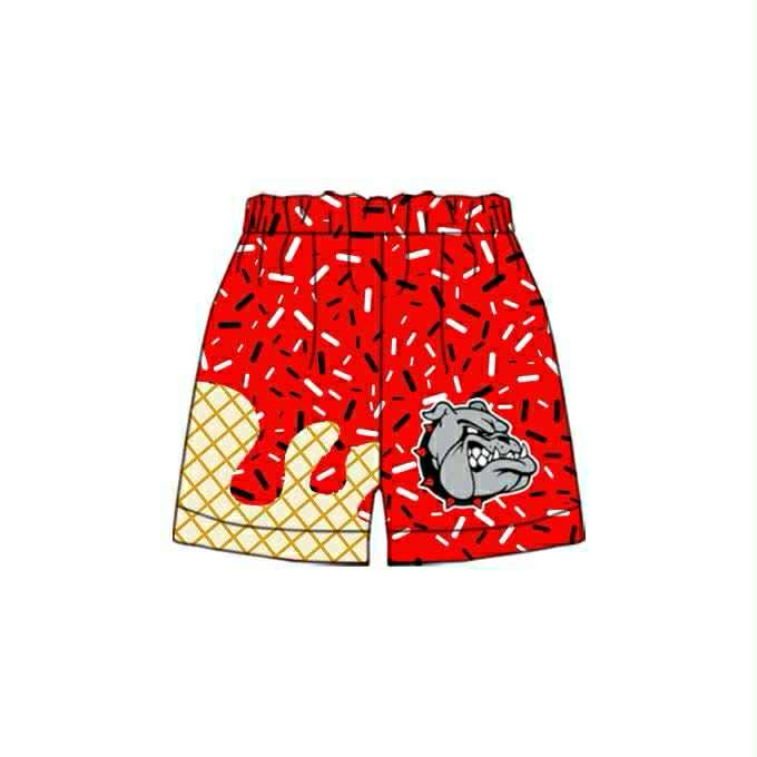 Preorder (moq 5)Baby Boys Drip Red Bulldogs Sprinkles Team Shorts Bottoms