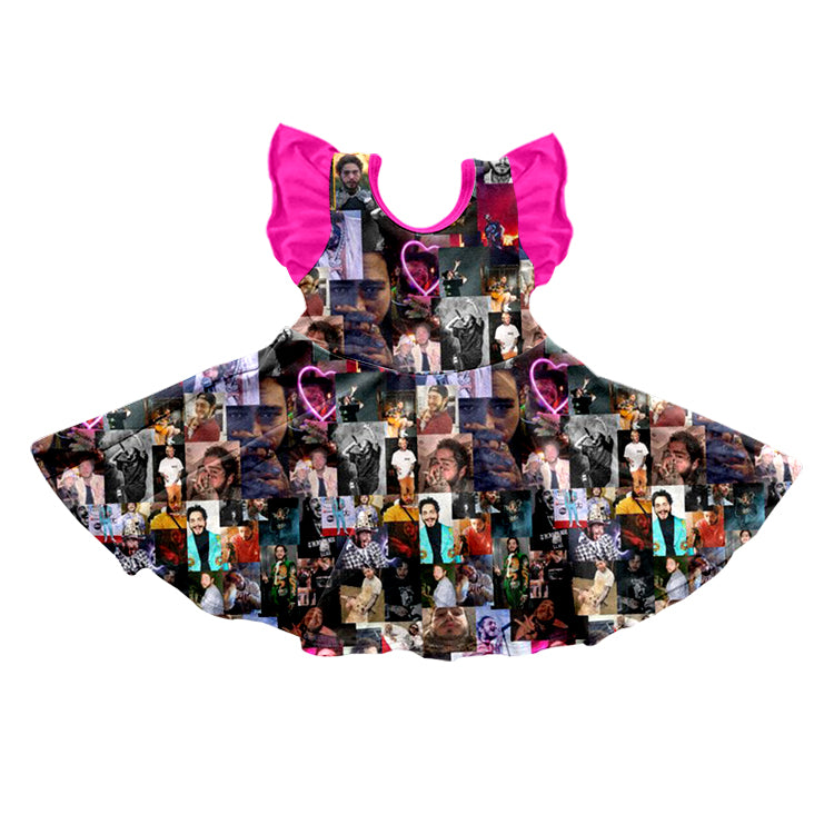 Baby Girls Short Sleeve Country Singer Flutter Sleeve Knee Length Dresses preorder(moq 5)