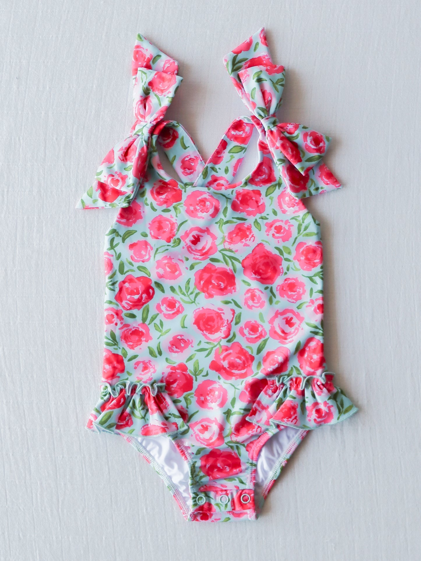 Baby Girls Red Rose Bows Swimsuits Preorder (moq 5)