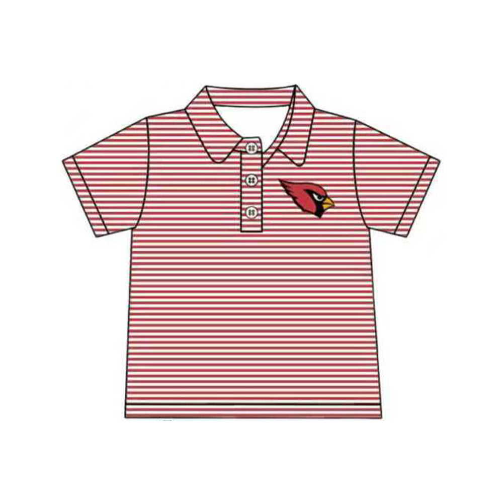 Preorder(moq 5) Adult Men Red Stripes Button Eagle Team Polo Shirts Tops