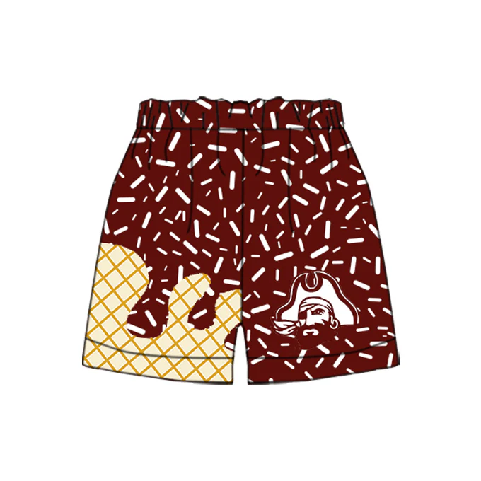 Preorder moq 5 Baby Boys Dark Red Drip Team Shorts Bottom