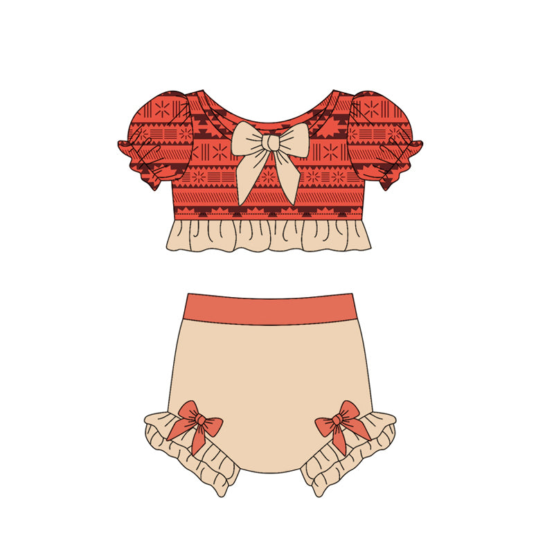 Preorder (moq 5)Baby Girls Island Princess Top Two Pieces Swimsuits