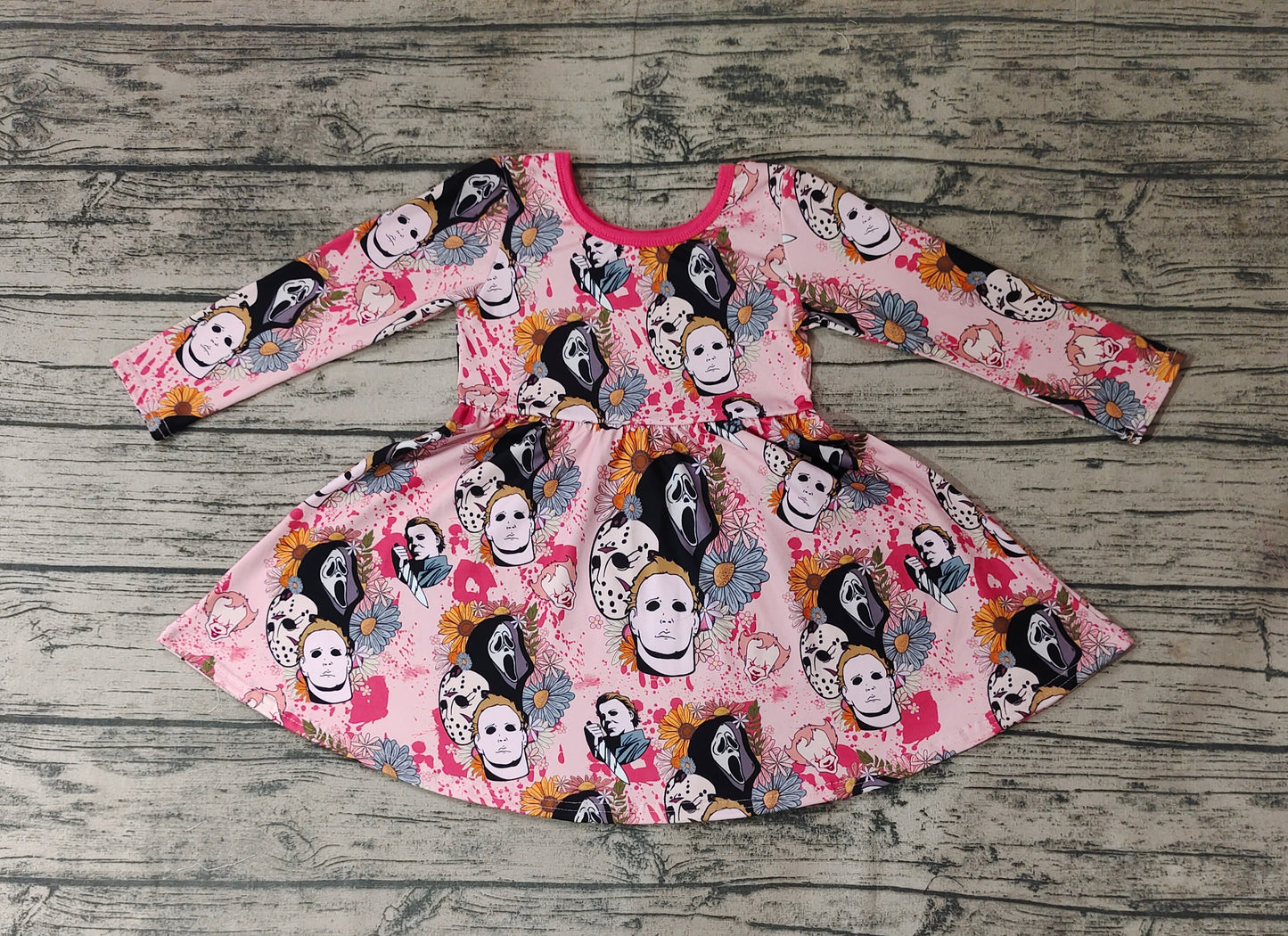 Baby Girls Halloween Horrible Friends Twirl Dresses