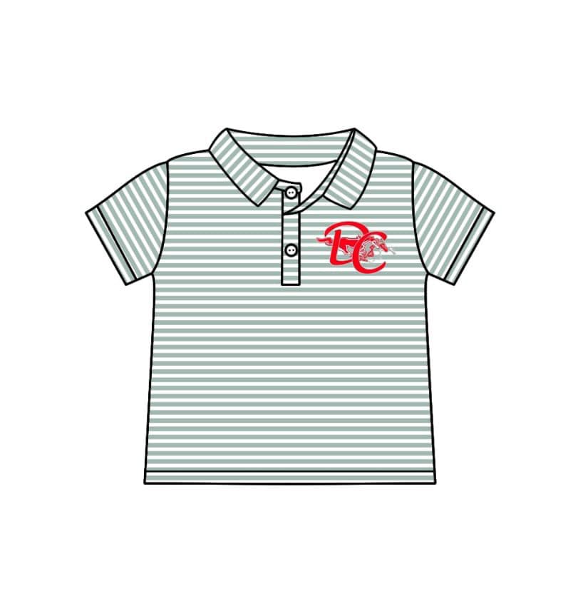 Split Preorder July 20th Baby Boys Gray Stripes DC Team Polo Shirts Tops