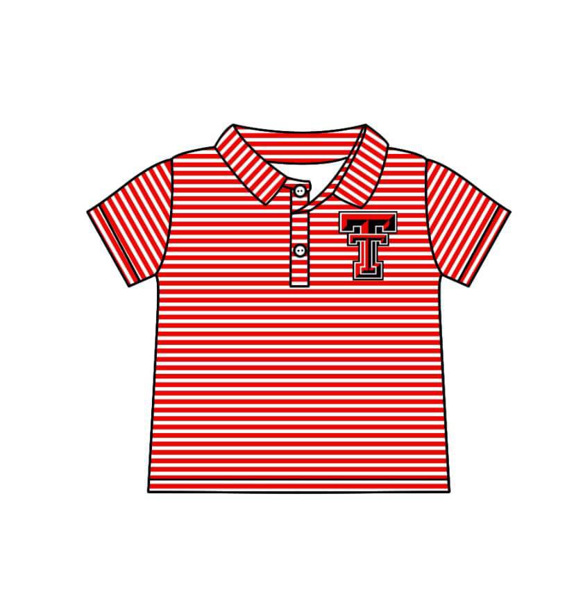 Split Preorder July 20th Baby Boys Red Stripes T Team Polo Shirts Tops