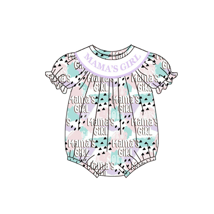 Preorder(moq 5)Baby Infant Girls Mama's Girl Tie Dye Print Short Sleeve Rompers