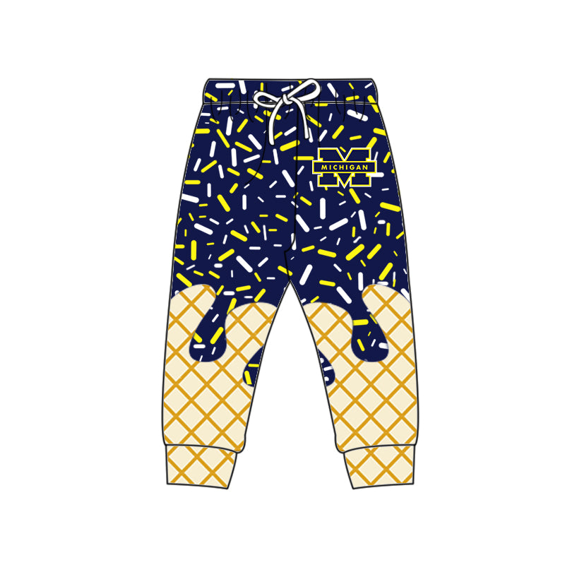 Preorder (moq 5)Baby Boys Navy Michigan Drip Team Pant