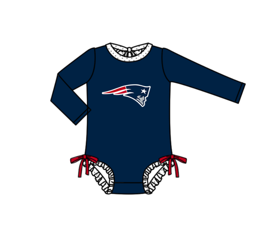 Preorder moq 5 Baby Girls Navy Long Sleeve Team Swimsuits