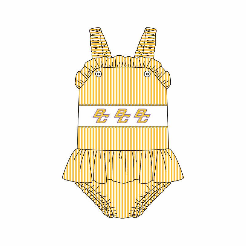 Preorder (moq 5)Baby Girls Strap Black Stripe Tunic Bummies Team Swimming Swimsuits