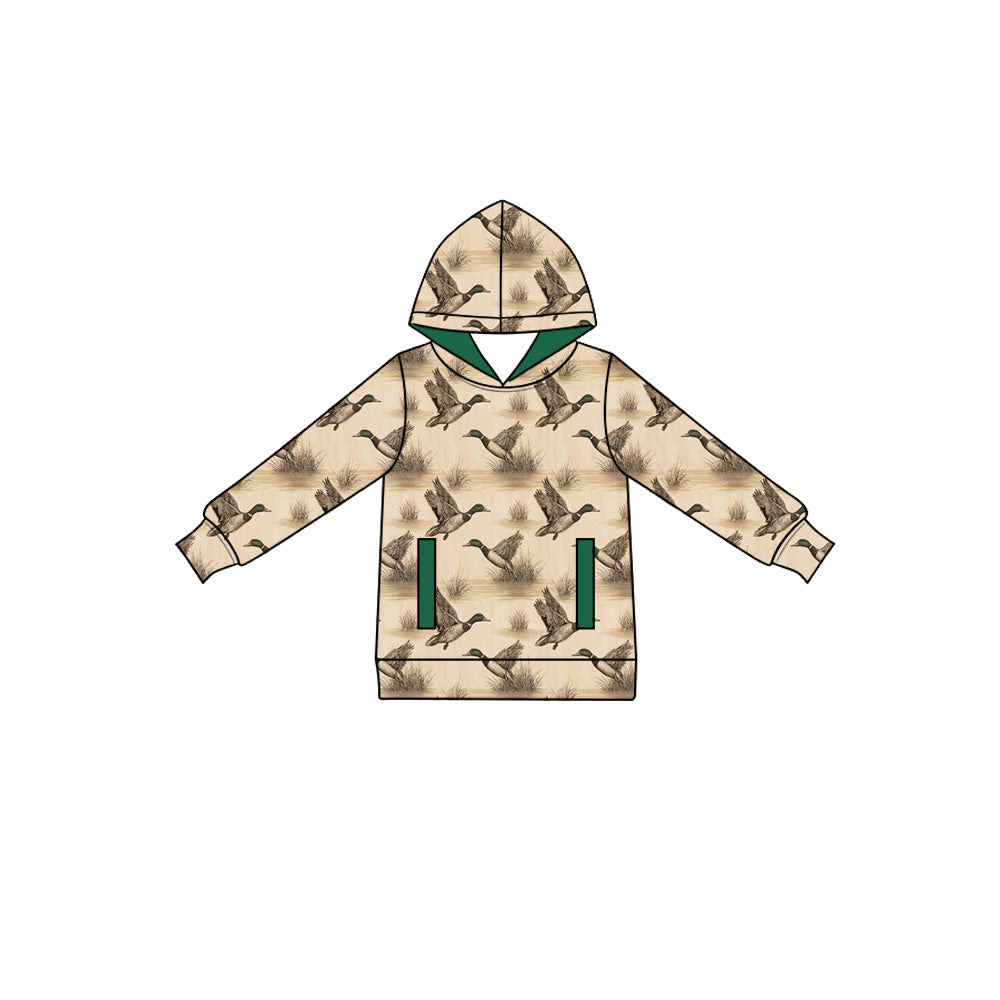 Preorder (moq 5) Baby Boy Duck Hunting Reed Print Long Sleeve Hoodie