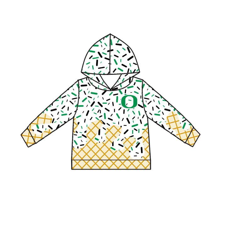Preorder (moq 5)Baby Boys Drip Sprinkles Oregon Ducks Team Long Sleeves Hoodies Top